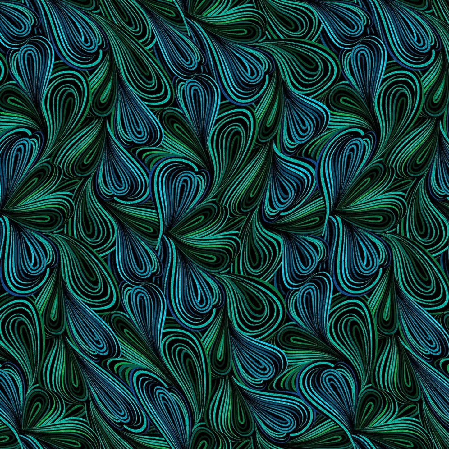 Green Multi Color Flow Cotton Wideback Fabric Per Yard