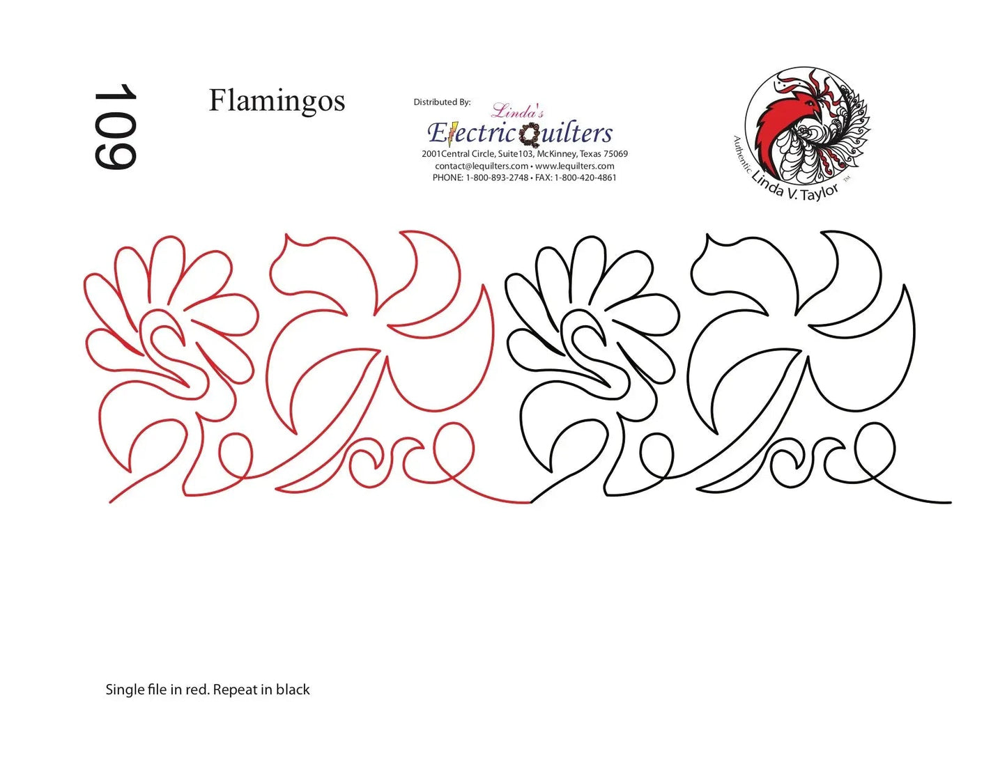 109 Flamingos Pantograph by Linda V. Taylor