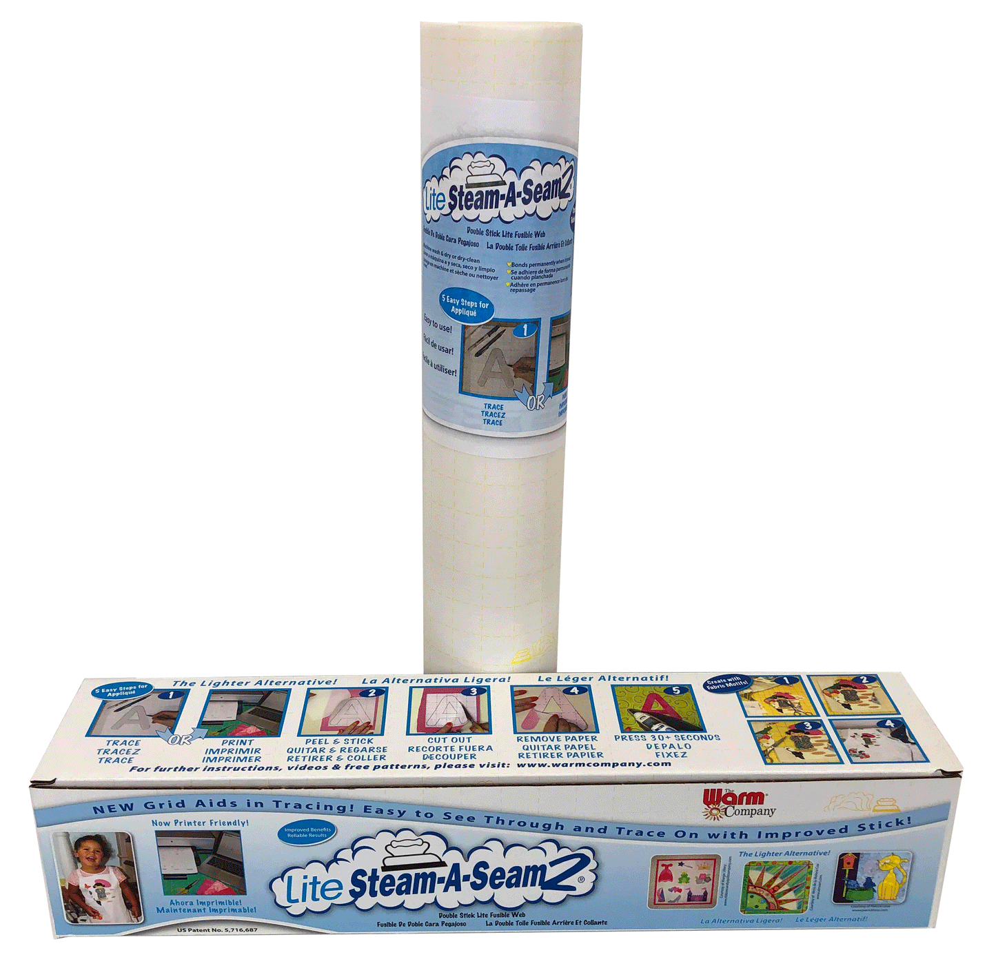 Lite Steam-A-Seam 2 24" x 25 YD Fusible Web - Lightweight Heat-Adhesive for Quilting