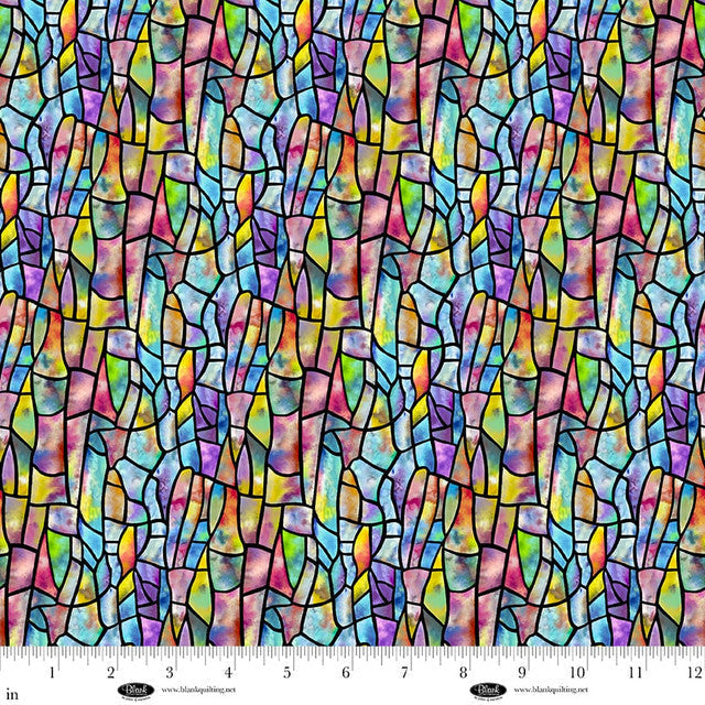Lt. Blue Crackle Glass Metro Mirage Cotton 44"/45" Fabric Per Yard