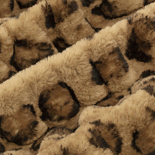 Luxe Cuddle Milan Clouded Leo Hazelnut 58" - 60" Fabric per yard