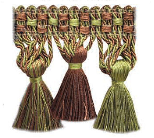 Milante Collection - 4" Tassel Fringe (25 Yard Roll) - BF-1479-06/36 Rust and Olive