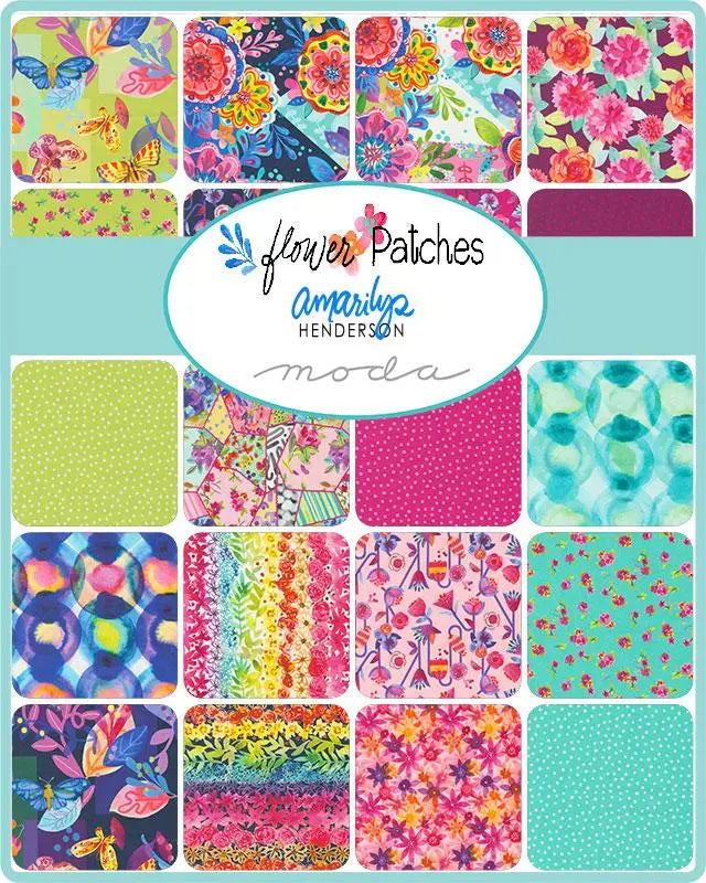 Multi Color Flower Patches Jelly Roll