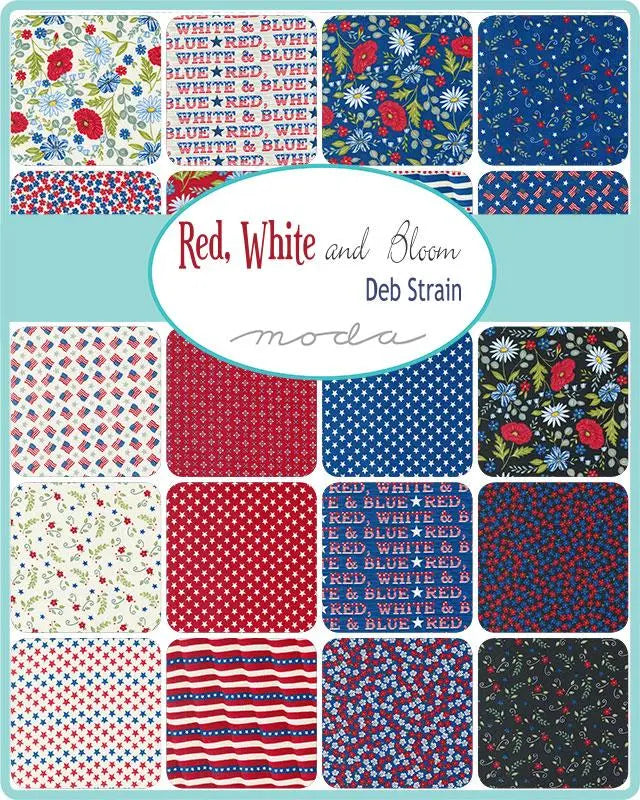 Multi Color Red White Bloom Charm Pack Precuts