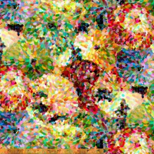 Multi Impressionist Floral Cotton Wideback Fabric per yard