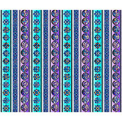 Multi Mosaic Blooms Stained Glass Floral Allover Cotton 44/45 Fabric Per Yard