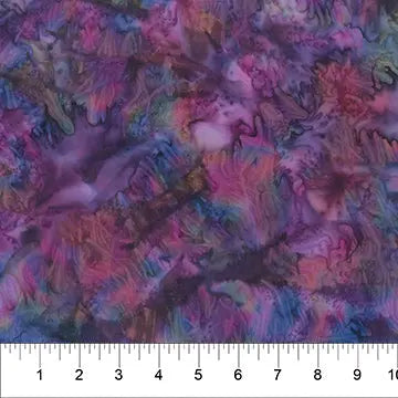 Multi Purple Punch Cotton Batik Wideback Fabric per yard