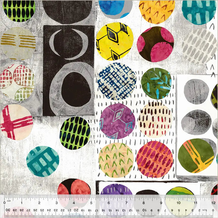 Multi Wabi Sabi Wideback Cotton Fabric per yard