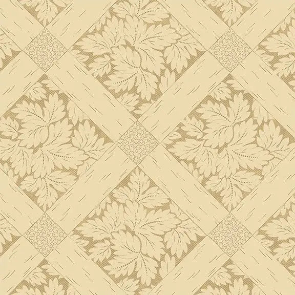Natural Tan Vintage Charm Cotton Wideback Fabric per yard