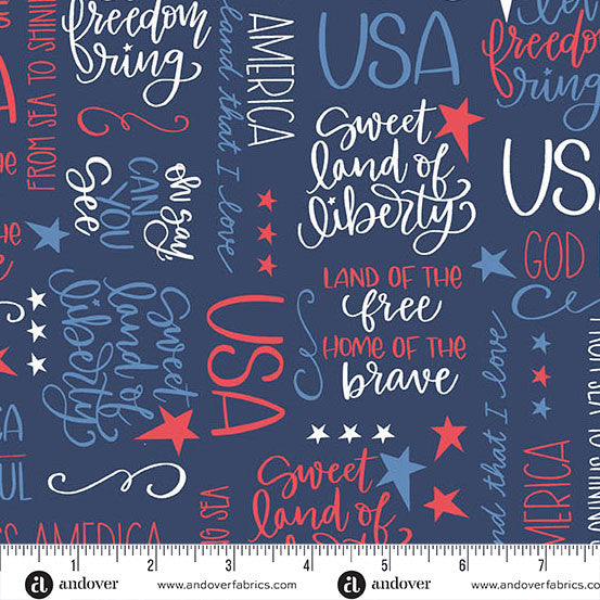 Oh Say Can You Sew 108" Navy Cotton Wideback Fabric per yard