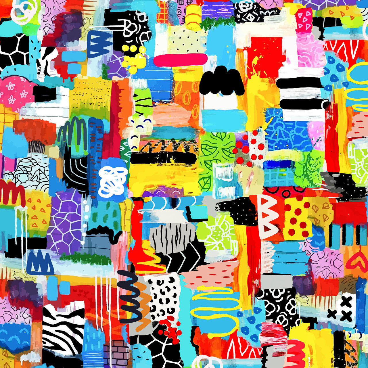 Urban Ink 108 Pattern In Pattern Graffiti Cotton Wideback Fabric Per Yard