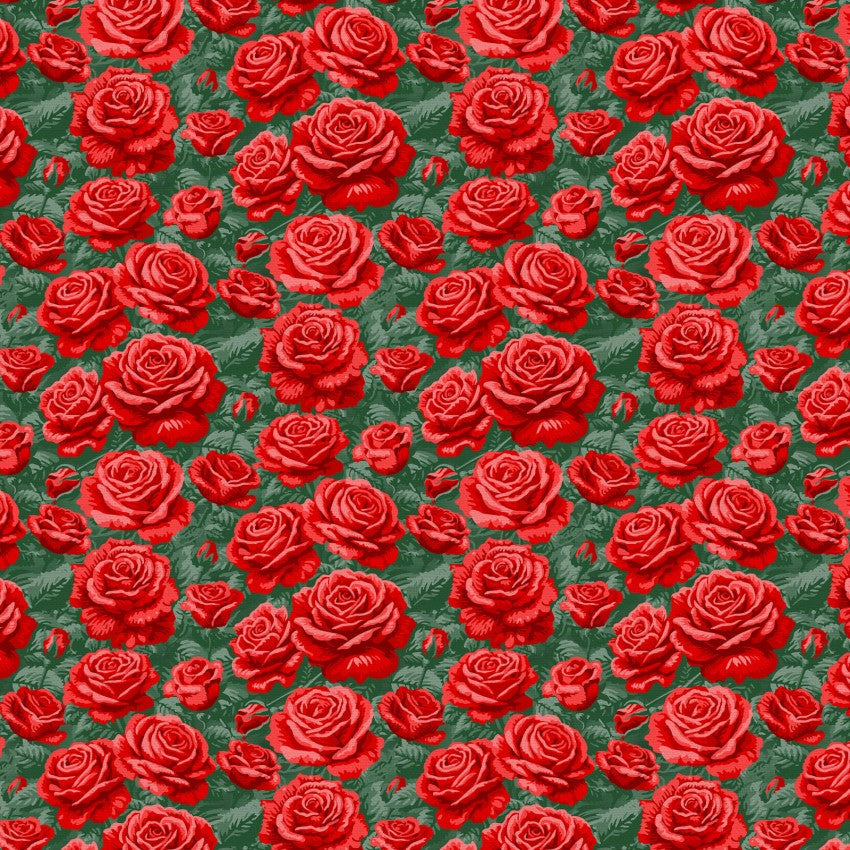 Red Roses Are Red Rose Bushes Cotton Wideback 118" Fabric Per Yard