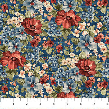Packed Floral Navy Multi Farmhouse DP28601-48 Cotton 44"/45" Fabric Per Yard