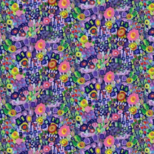 Painted Small Geo Floral Cotton 44"/45" Fabric Per Yard