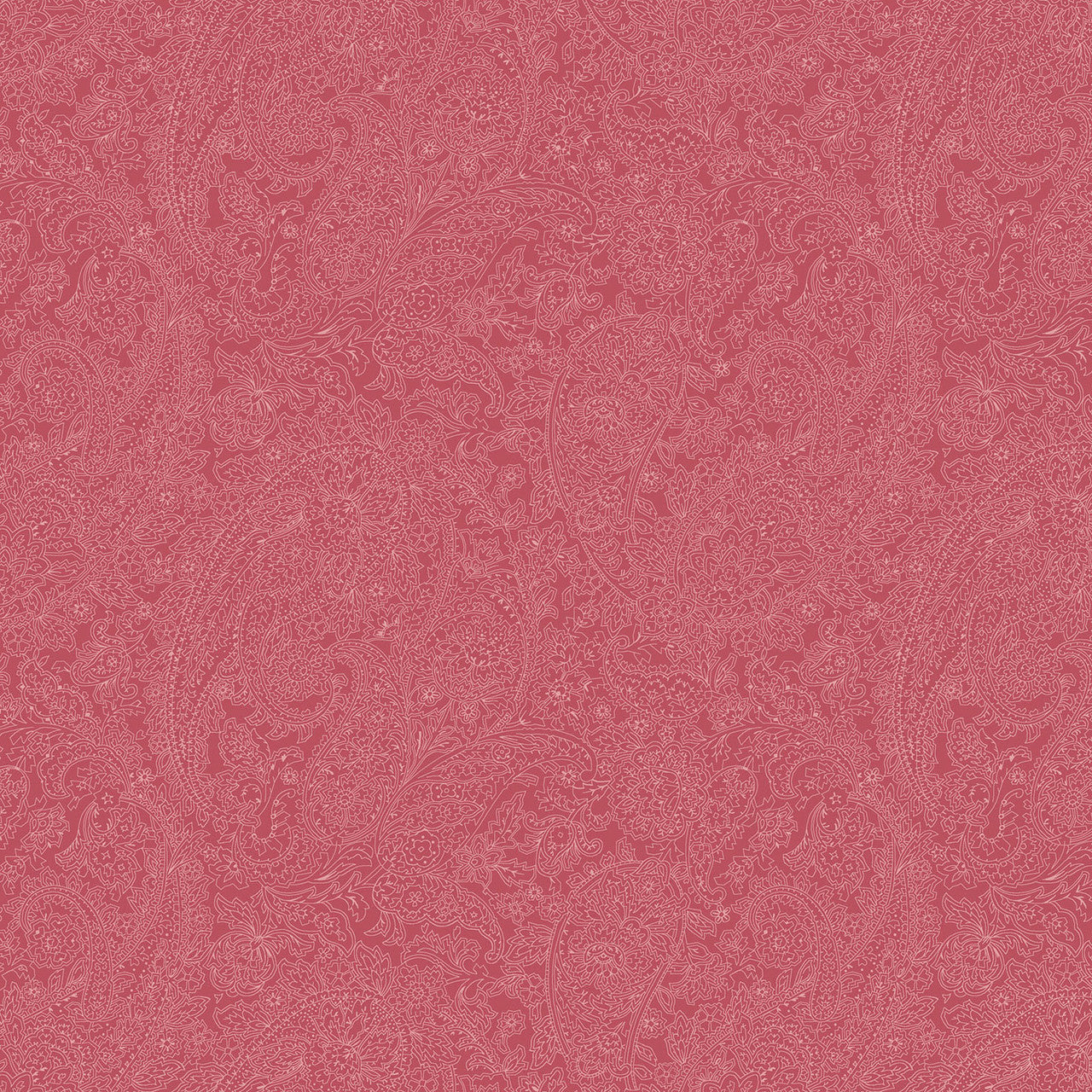 Paisley Lines Dark Pink Meadow Blush 43"/44" Cotton Fabric Per Yard