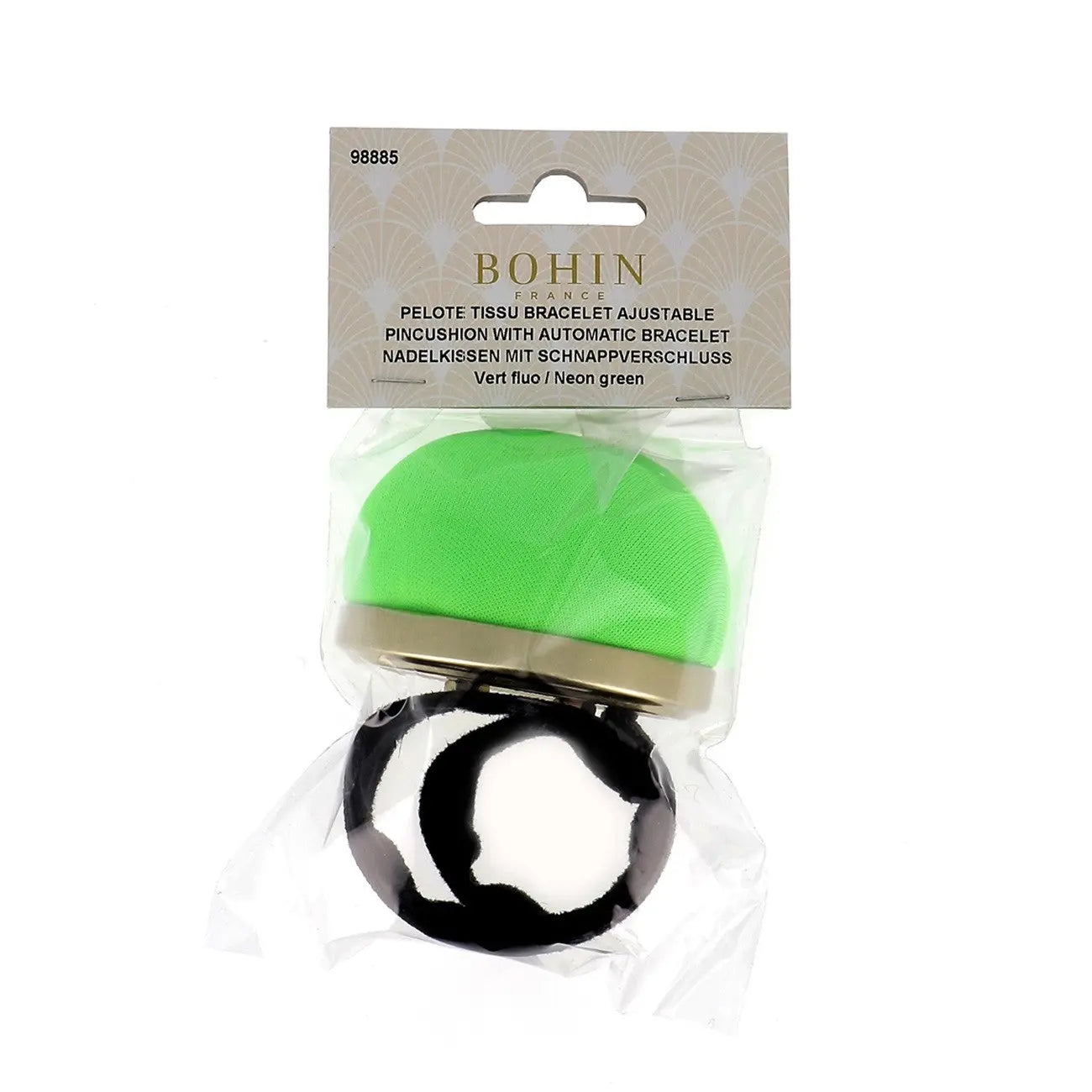 Pin Cushion Flexible Snap Bracelet Neon Green