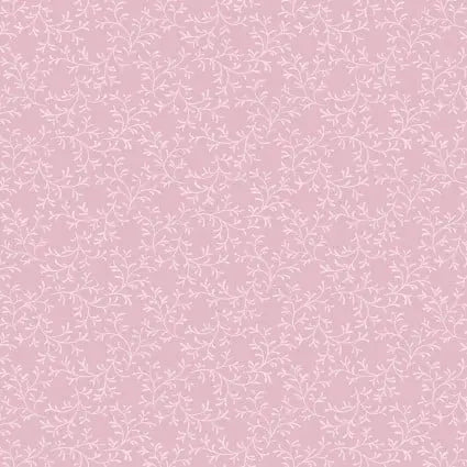 Pink Lace Leaf Cotton 43"/44" Fabric Per Yard