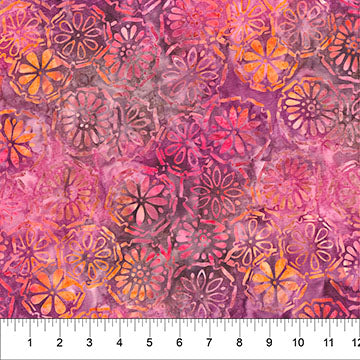 Pink Purple Medallion Flora 83631-27 Cotton 44/45 Fabric Per Yard