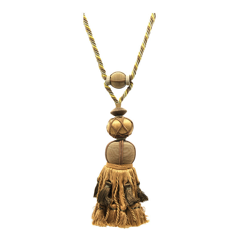 Pompeii Collection - 9" Length SINGLE TASSEL TIEBACK - BT-6006-83/10 Mocha and Brown