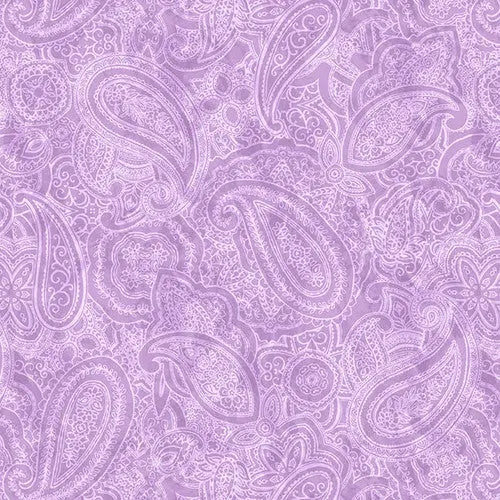 Purple Lilac Paisley Jane Cotton Wideback Fabric per yard