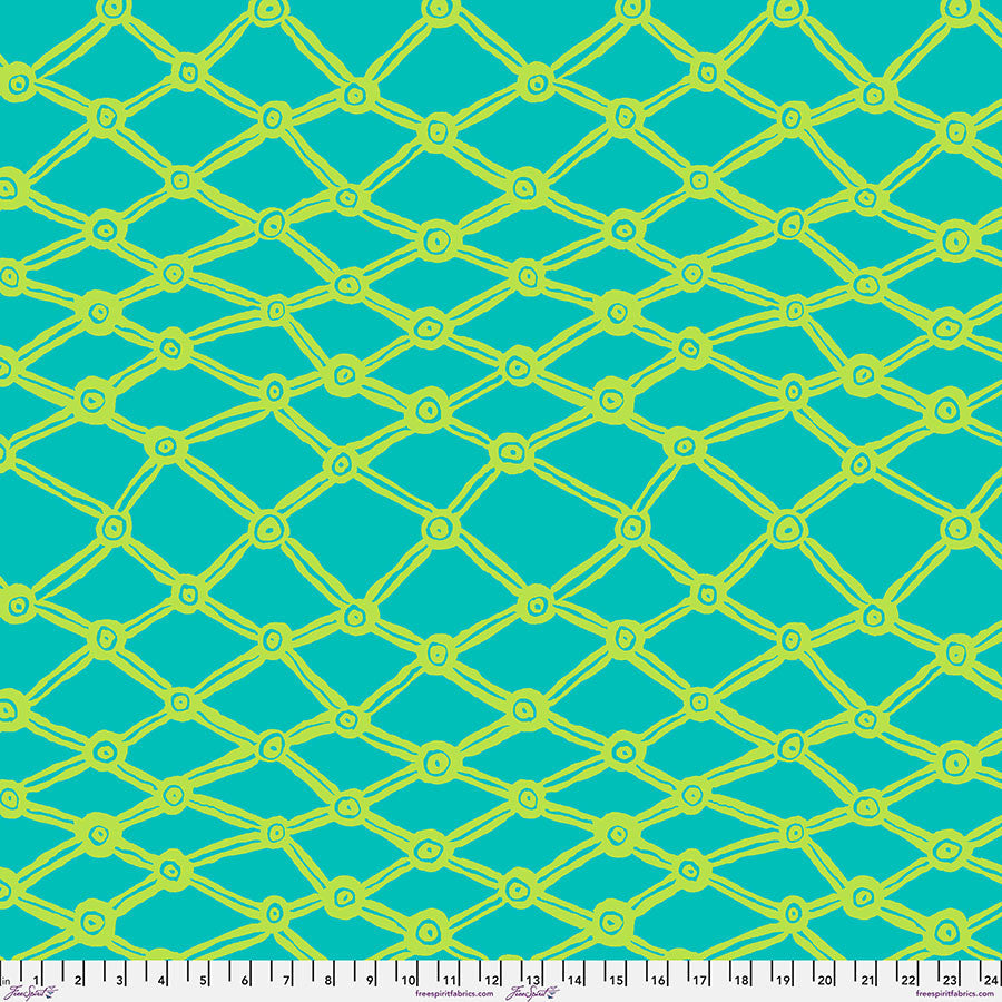 Kaffe Fassett Collective Aqua Nets 108" Cotton Wideback Fabric Per Yard