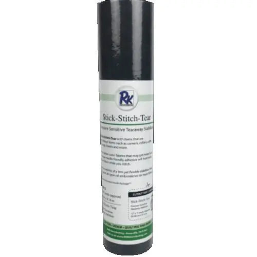 RNK Stick- Stitch-Tear BLACK 12" x 10 yds
