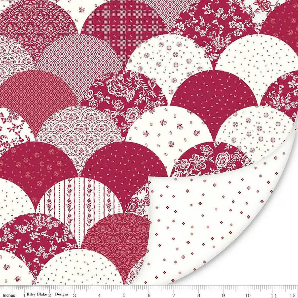 Red Double Lush Velvet 58/60" Red Delicious Scallops - ( 5/8 Yard Pack )