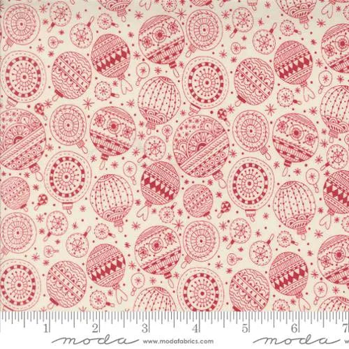 Red Emmitt And Ivy Christmas Ornaments 44"/45" Fabric Per Yard