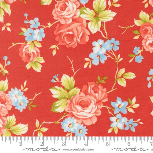 Red Rosie Strawberry Wideback Fabric Per Yard