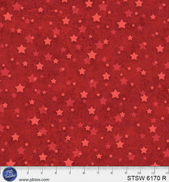 Red Star Spangled 108" STSW-6170-R Cotton Wideback Fabric Per Yard