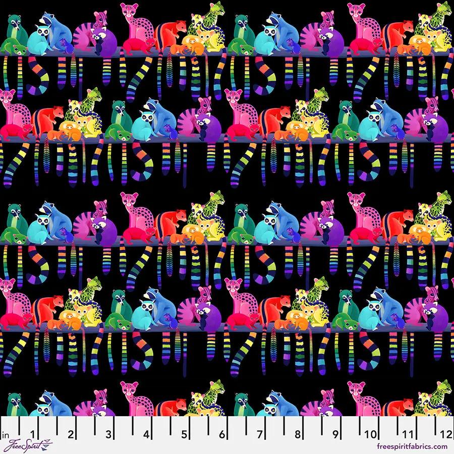 Ringtail Love Night Black Cotton 44"/45" Fabric Per Yard