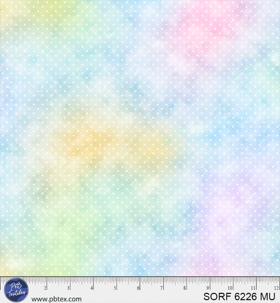 Sorbet Flannel Cloudy Multi Pin Dot Cotton 44" / 45" Fabric per yard