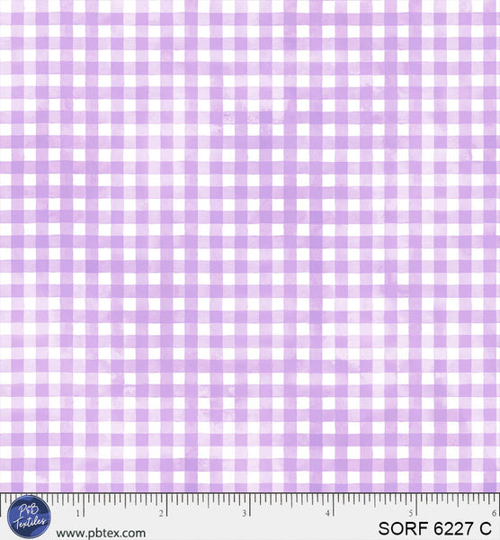Sorbet Flannel Purple Gingham Cotton 44" / 45" Fabric per yard