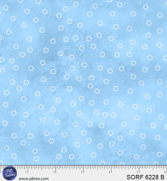 Sorbet Flannel Blue Open Dot Cotton 44" / 45" Fabric per yard