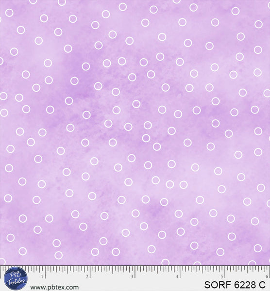 Sorbet Flannel Purple Open Dot Cotton 44" / 45" Fabric per yard