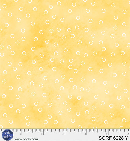 Sorbet Flannel Yellow Open Dot Cotton 44" / 45" Fabric per yard