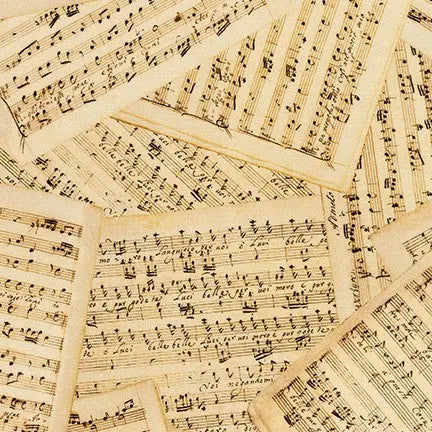 Natural Antique Library of Rarities Cotton Wideback Fabric Per Yard