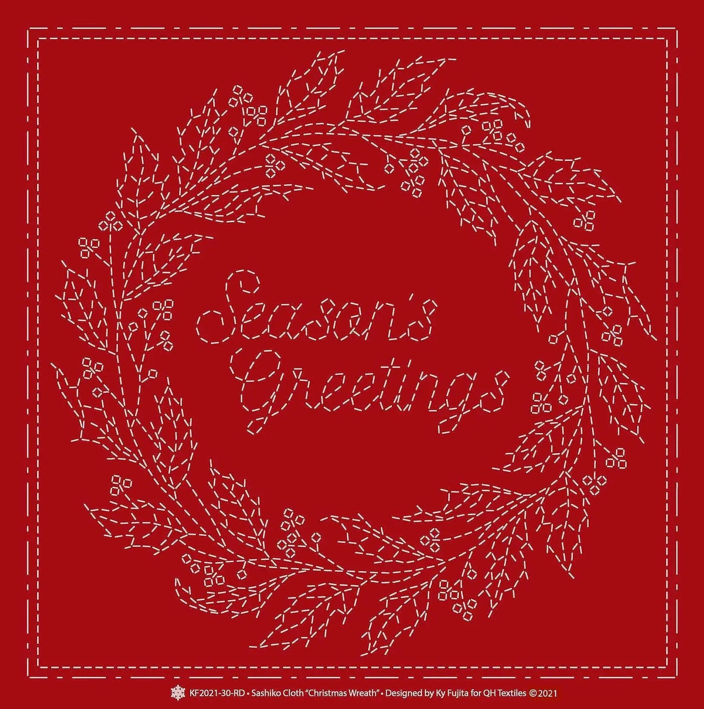 Sashiko Cloth Christmas WreathRD