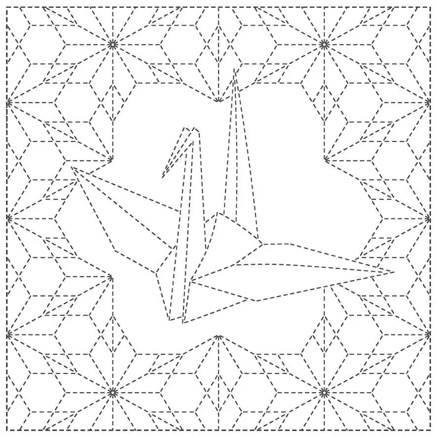 Sashiko Cloth Ori-Zuru- White