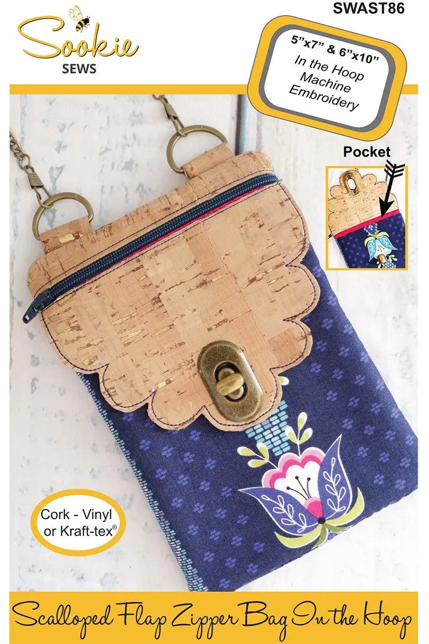 Scalloped Flap Cross Body Zipper Bag - ITH