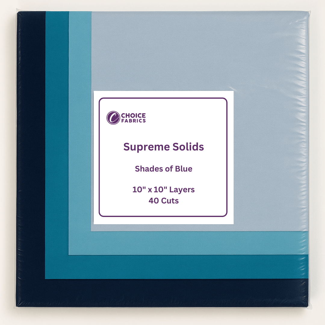 Supreme Solids - 10" Squares - Shades of Blue (40 Squares)