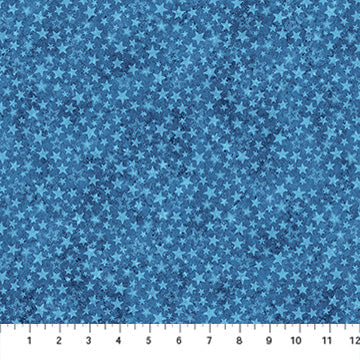 Stars And Stripes 14 Tonal Stars Blue Cotton 43"/44" Fabric Per Yard