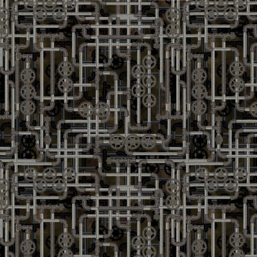 Steampunk Menagerie Pipes Cotton 44"/45" Fabric Per Yard
