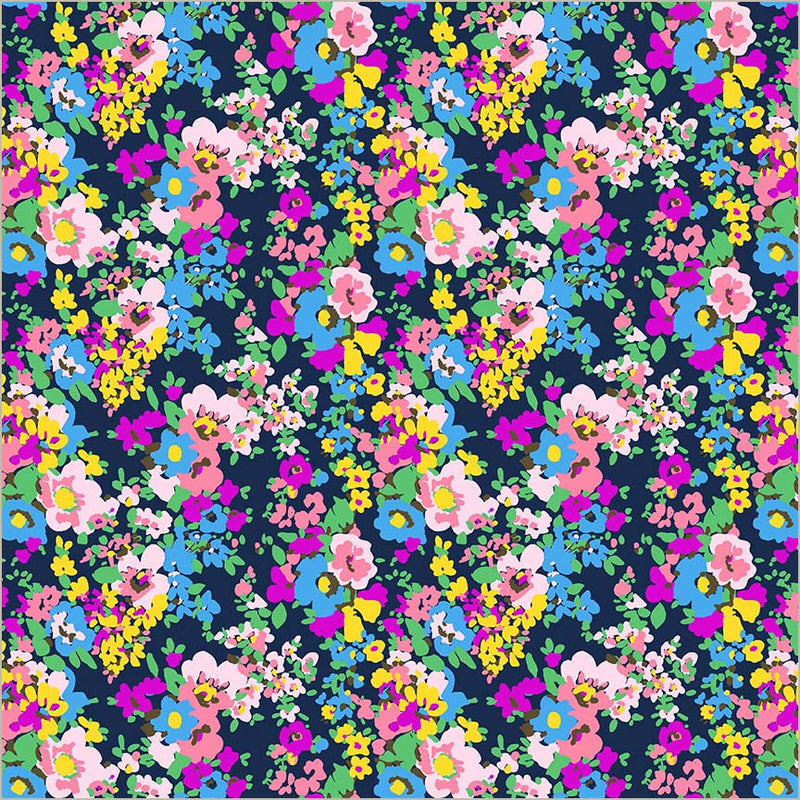 Sweet Talk Leann Midnight Cotton 44/45 Fabric Per Yard
