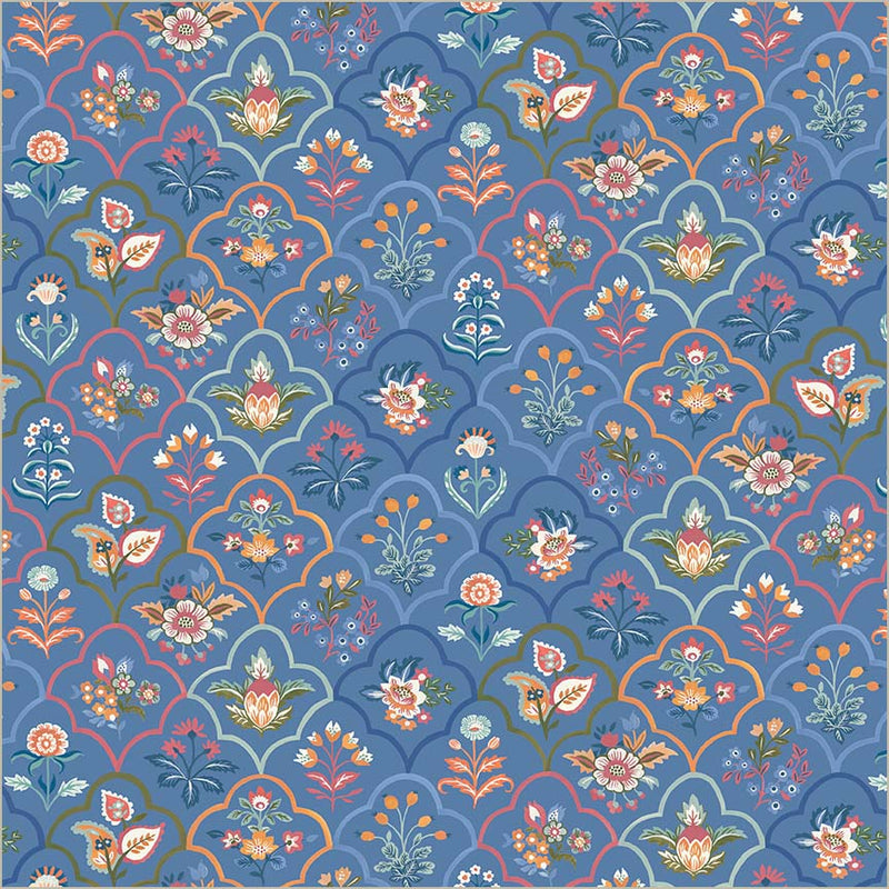 Tapestry Botanica Powder Blue Cotton 43/44 Fabric Per Yard