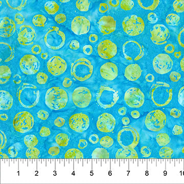 Turquoise Bubble Celebration Cotton 44/45 Fabric Per Yard