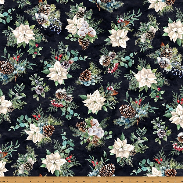 Winter Tales Antique-Black 43"/44" Fabric Per Yard