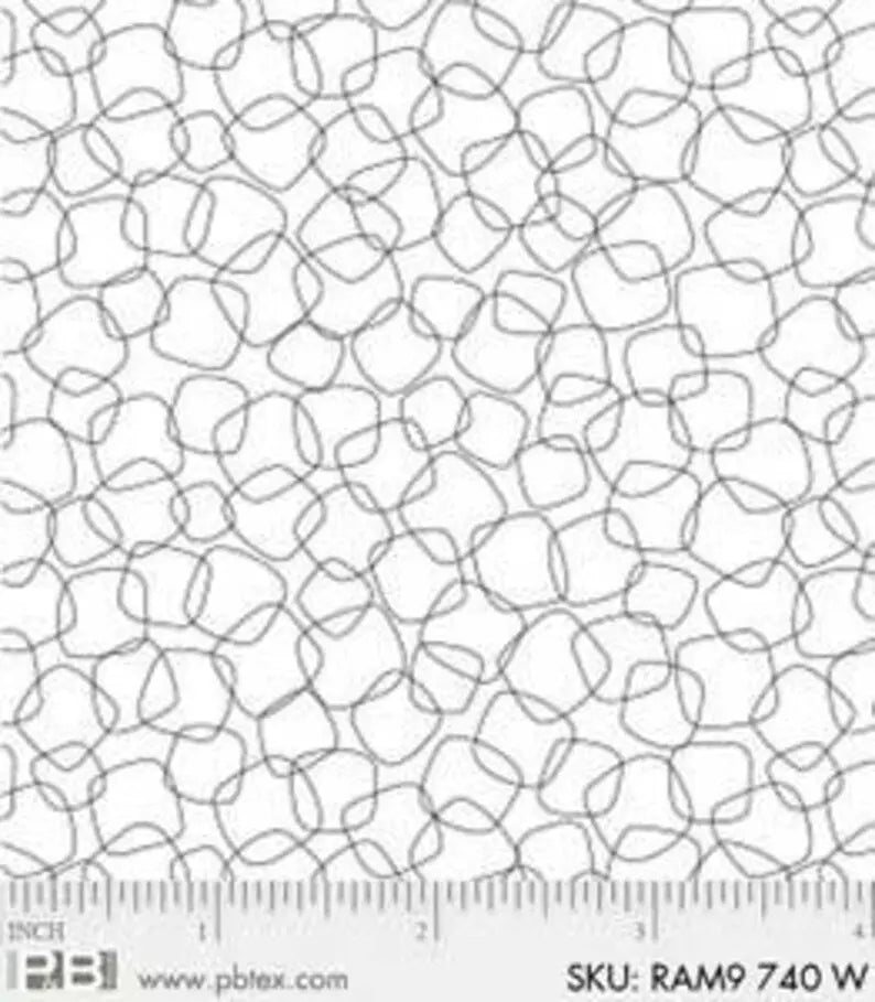 White Chain Links Ramblings Nine 44"/45" Fabric Per Yard
