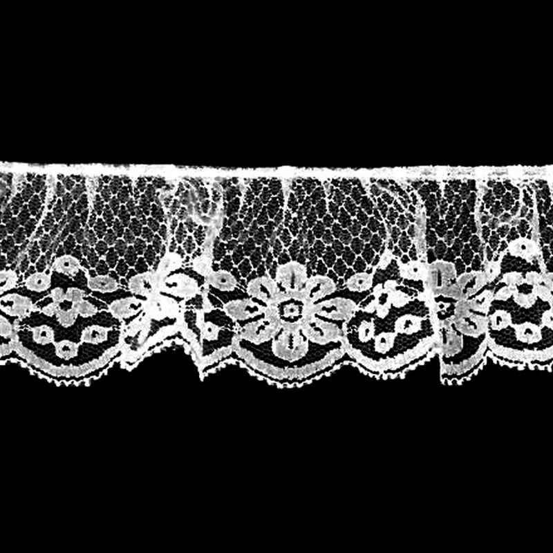 White Gathered Lace - 2 1/2" Width (40 Yard Roll) - BL-8004