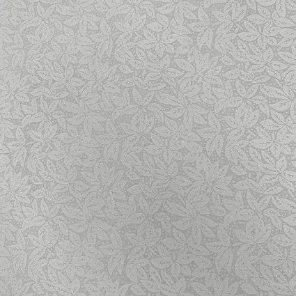 White Leaves Tone on Tone Cotton Wideback Fabric - ( 5/8 Yard Pack )